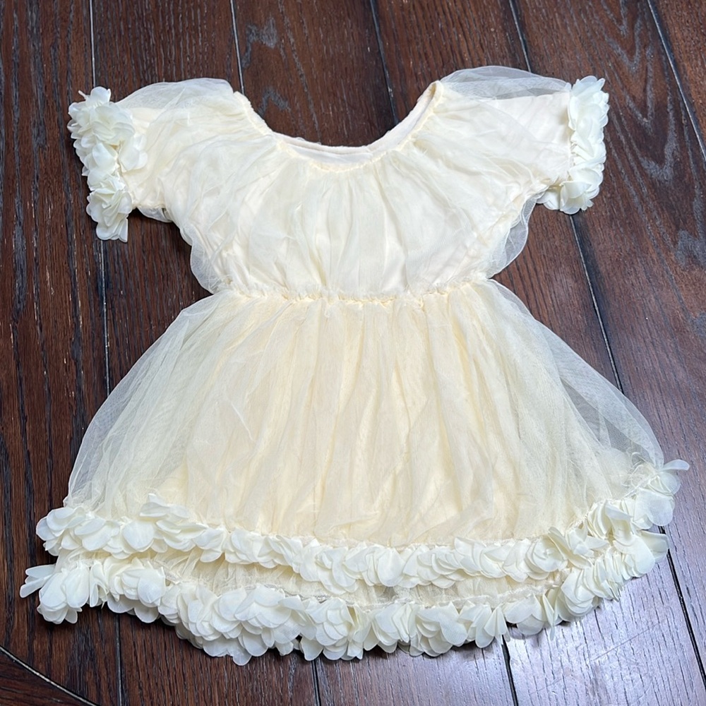 Sweet Girl Yellow Petal Mesh Dress 5/6